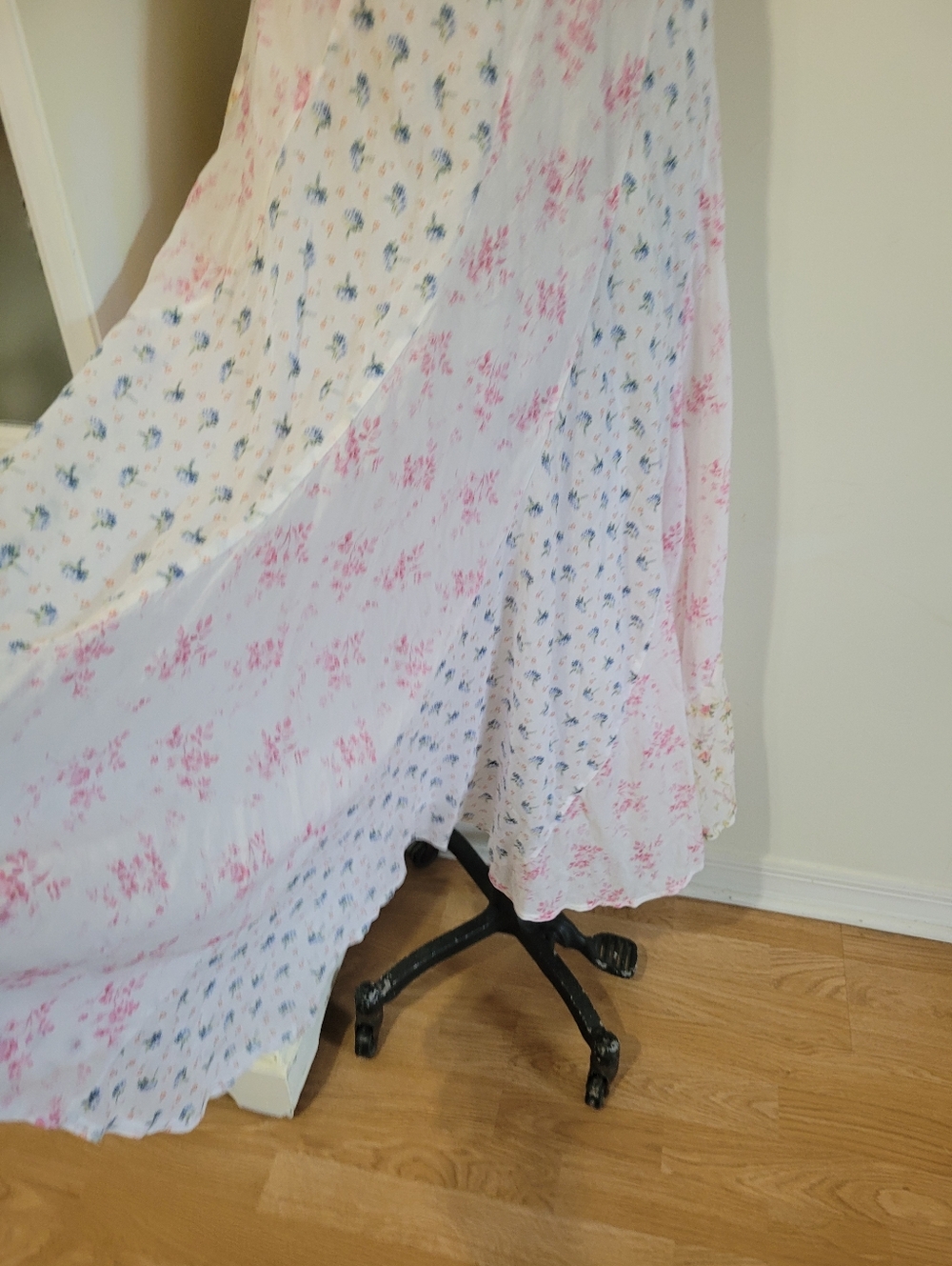Polo Ralph Lauren Patchwork Quilt Floral Cream Maxi Skirt with Soft Pink Print - Picture 12 of 15